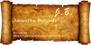 Janovits Bulcsú névjegykártya